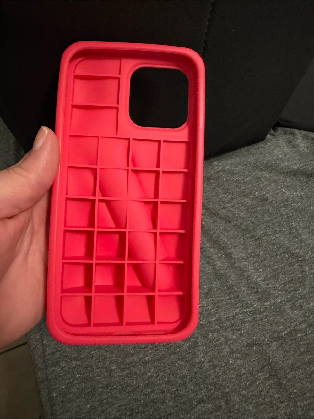 RHODE Hot Pink Silicone Phone Case with Integrated Lip Tint Holder